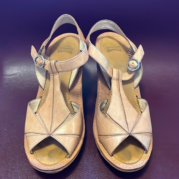 Boots Ankle Heels By Camper In Tan, Size: 8.5 main image 1
